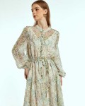SIXDO Voile Flared Dress for Women